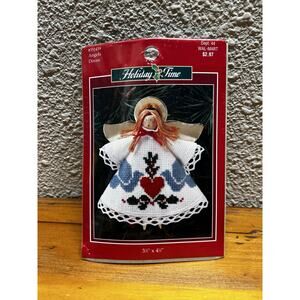 Vintage Holiday Time Angel Cross Stitch Ornament Kit Angels Doves NOS